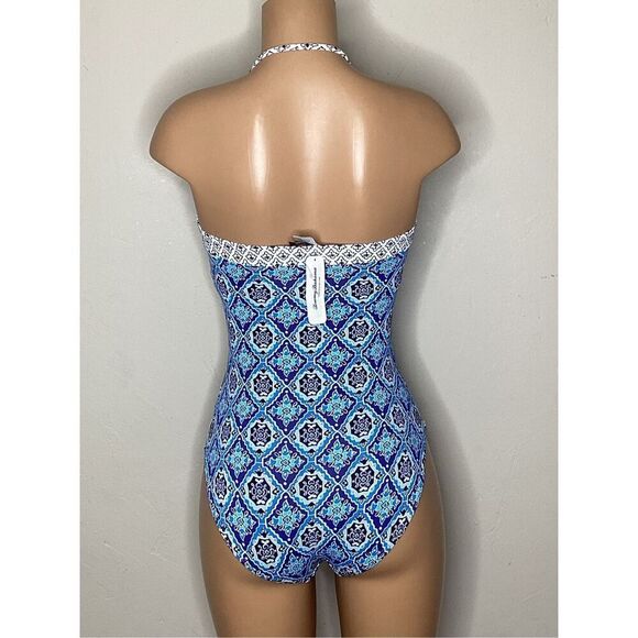 New. Tommy Bahama V-Wire blue tile swimsuit. Size 4. Retails $148 - Picture 4 of 11